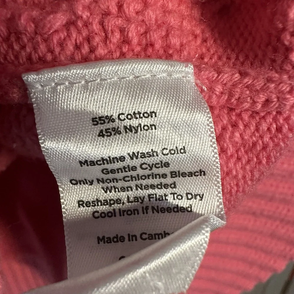 TALBOTS HONEYCOMB HIGH LOW MOCKNECK SWEATER WOMENS SIZE M Petites Pink Pulllover